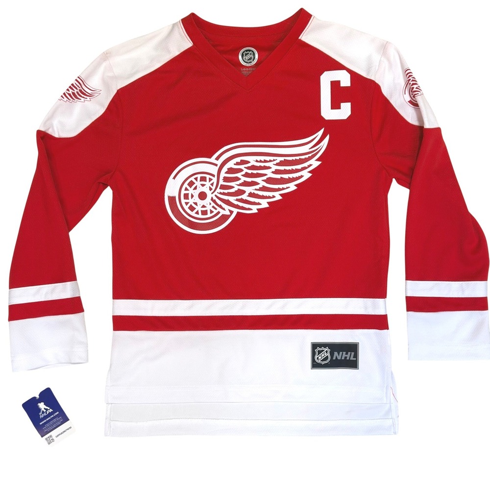 NHL Detroit Red Wings Jersey Youth L 12/14 Red Dylan Larkin 71 Captain C Hockey